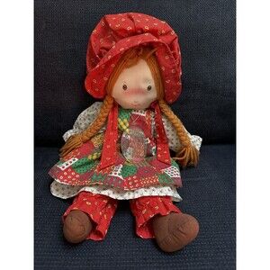 Vintage Holly Hobbie Rag Doll 19" w/Christmas Ornament Collectors Edition 1988